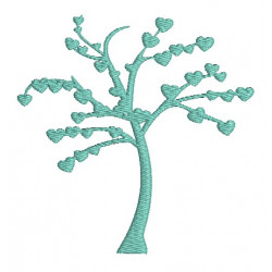 Stickdatei Baum mit Herzen